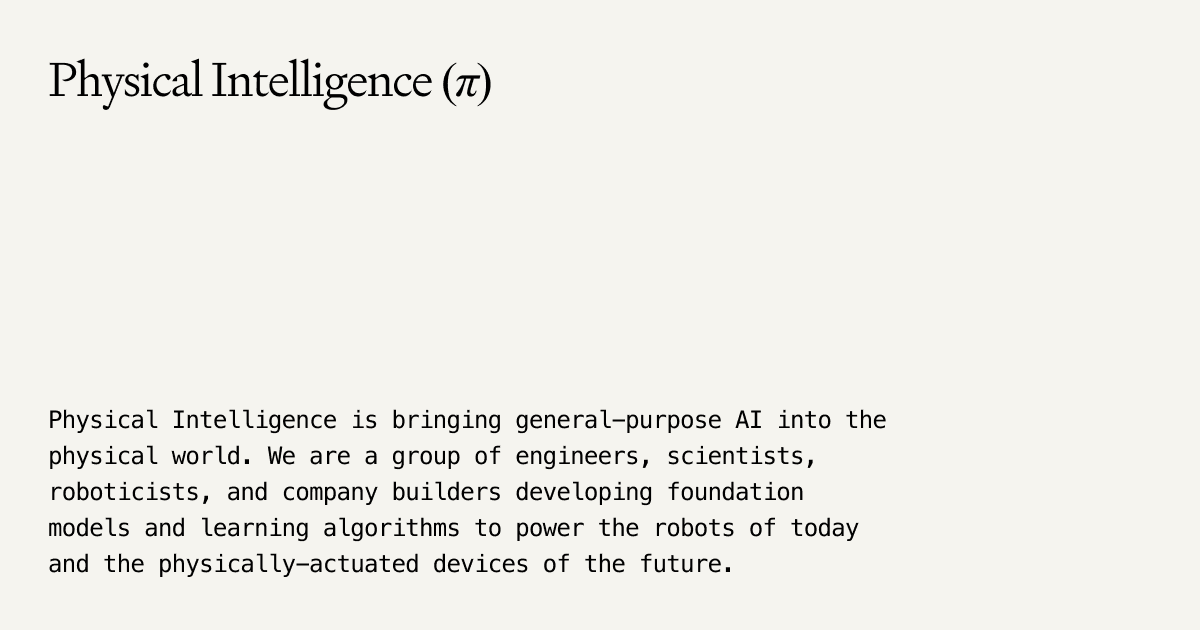Physical Intelligence